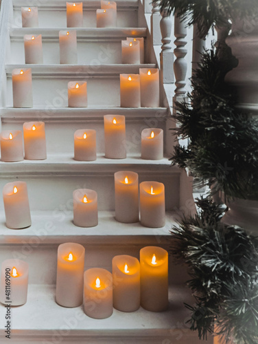 christmas candles on the table