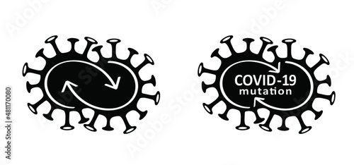 Recombination of viruses. COVID-19 mutation or variant. Cartoon coronavirus disease or mutaties. Alfa, Beta, Gamma, Delta, AY.4.1, AY.4.2, Mu, Lambda, Omicron or Omikron. Variant of Concern concept. 