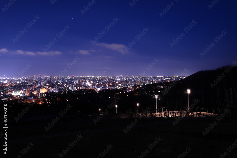 旭山記念公園から見た札幌の夜景