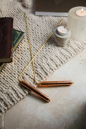 Dowsing rod on a table