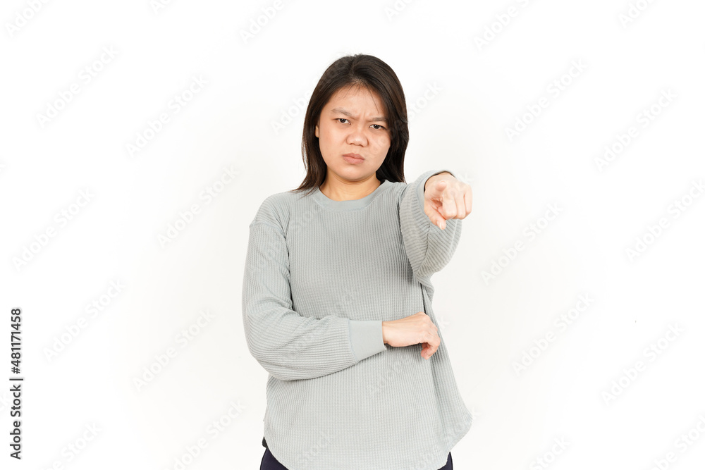 Angry Of Beautiful Asian Woman Isolated On White Background