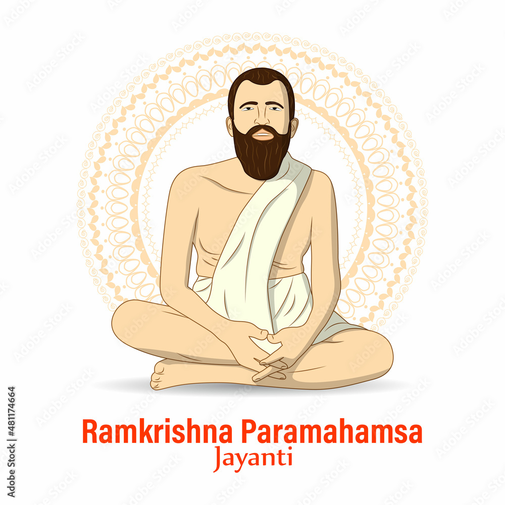 Vector illustration concept of Sri Ramakrishna Paramahamsa Jayanti