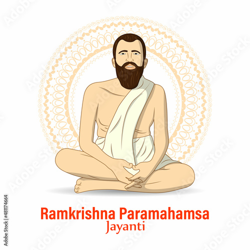 Vector illustration concept of Sri Ramakrishna Paramahamsa Jayanti photo