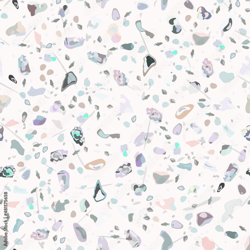 Terrazzo Texture Vector. Flooring Seamless Pattern