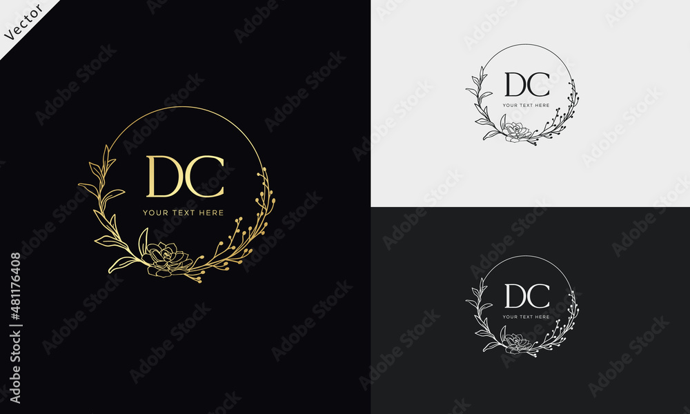 Fototapeta premium DC CD Signature initial logo template vector
