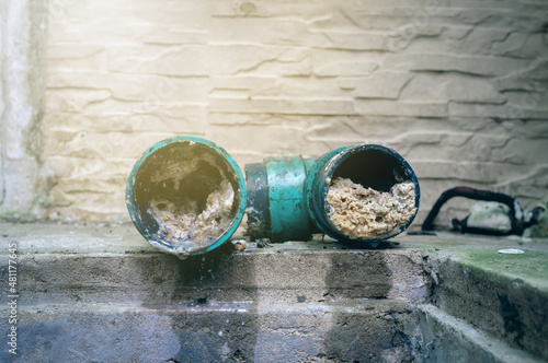 Wallpaper Mural Embolism: A pipe clogged or sewer with thick fats, oil and grease Torontodigital.ca