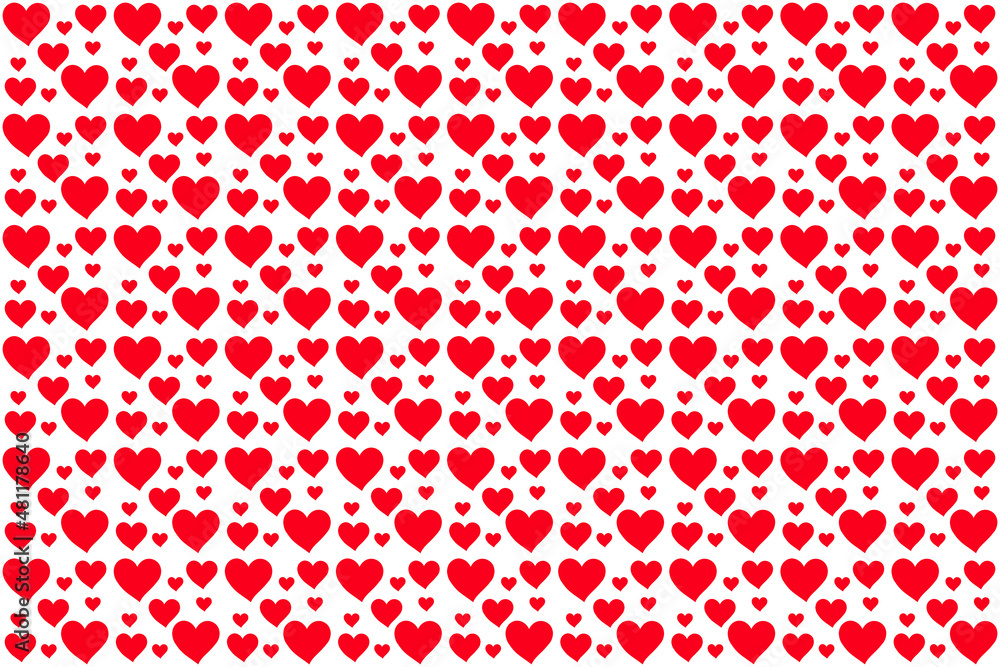 Background of many red hearts, isolated on white Background of many red hearts, isolated on white