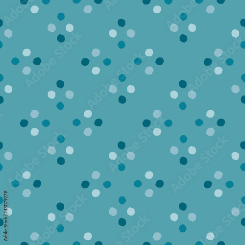 Pom poms of seamless pattern. Hand drawn cute background.