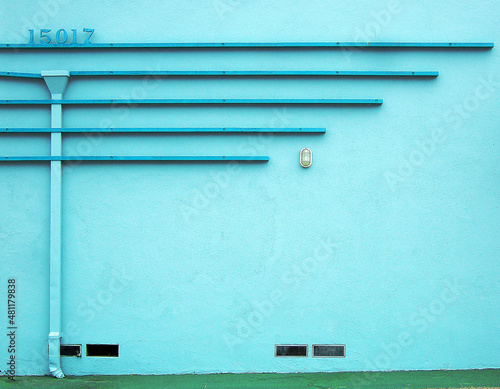 Art deco aqua blue urban wall background