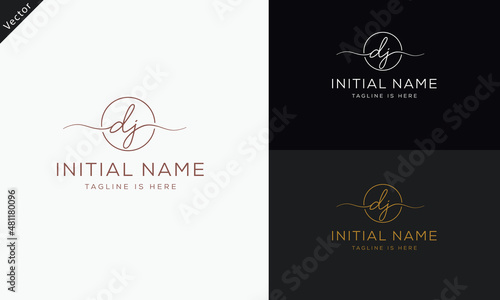 DJ JD Signature initial logo template vector