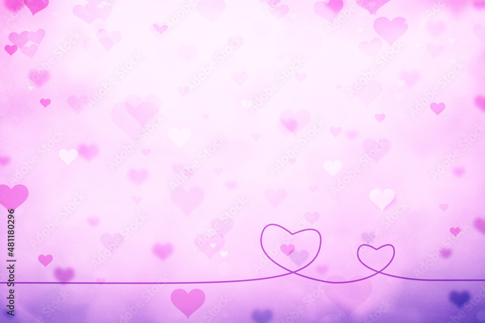 Valentines day hearts copy space illustration background.
