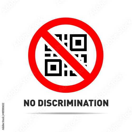No forced QR encoding, no discrimination sign. Vector on transparent background