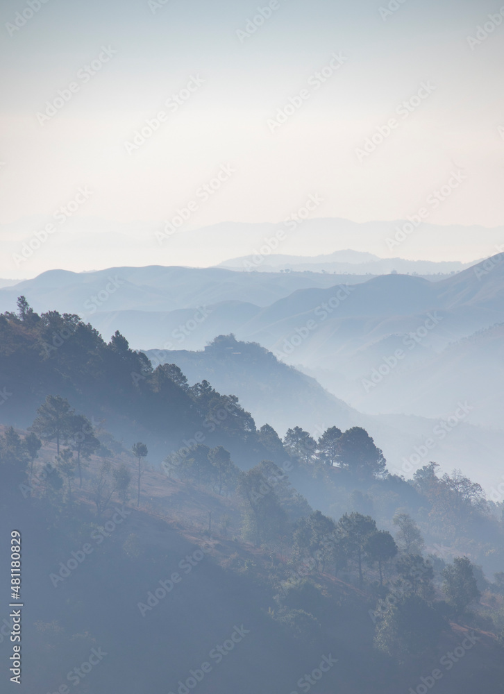 Dusk in the hills of Myanmar