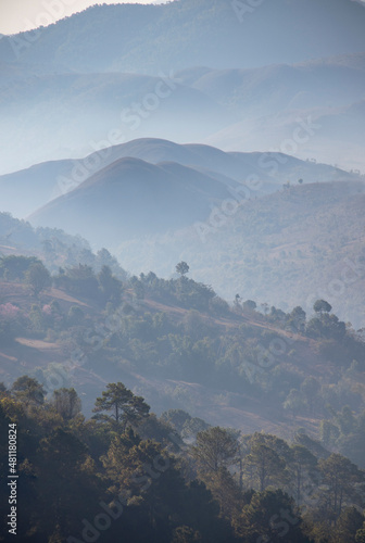 Dusk in the hills of Myanmar