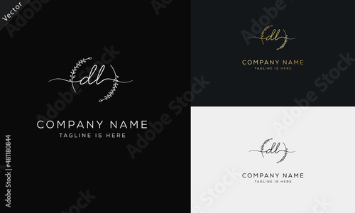 DL LD Signature initial logo template vector