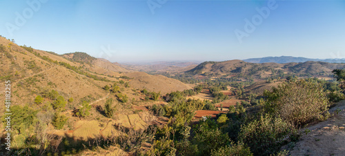 Panorama view of hills in Myanmar