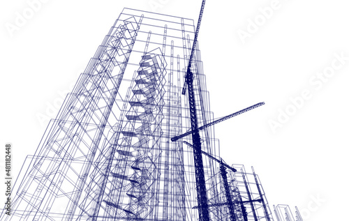 Concept of building construction site vector illustration