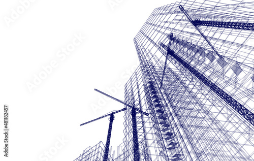 Concept of building construction site vector illustration