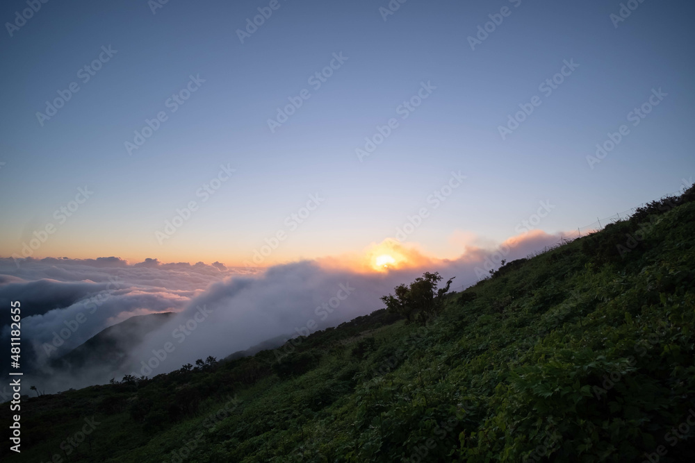伊吹山からの日の出と雲海