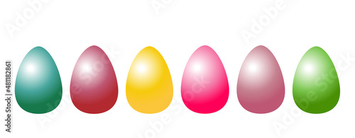 Set of colorful easter eggs collection.  Vector illustration on white background.