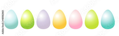 Set of colorful easter eggs collection.  Vector illustration on white background.