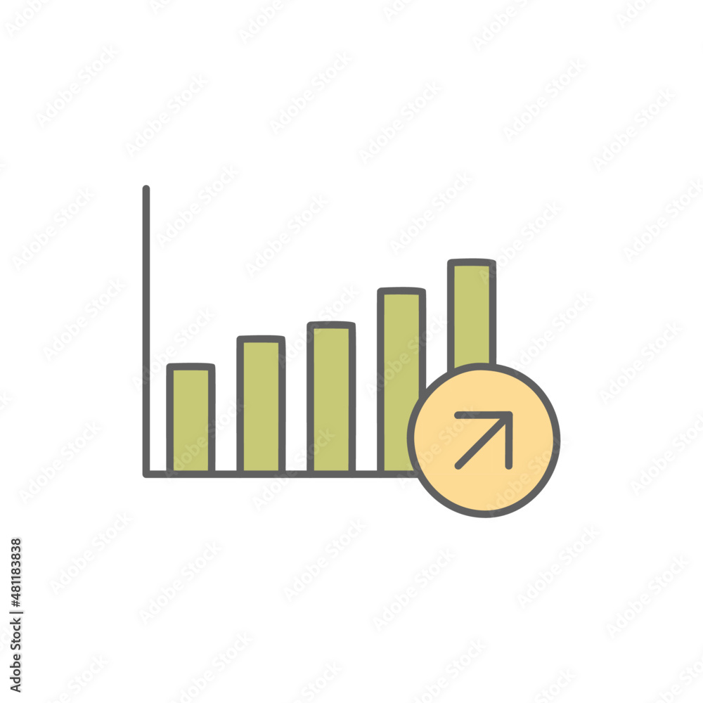 Growth Icon in color icon, isolated on white background Growth Icon in color icon, isolated on white background