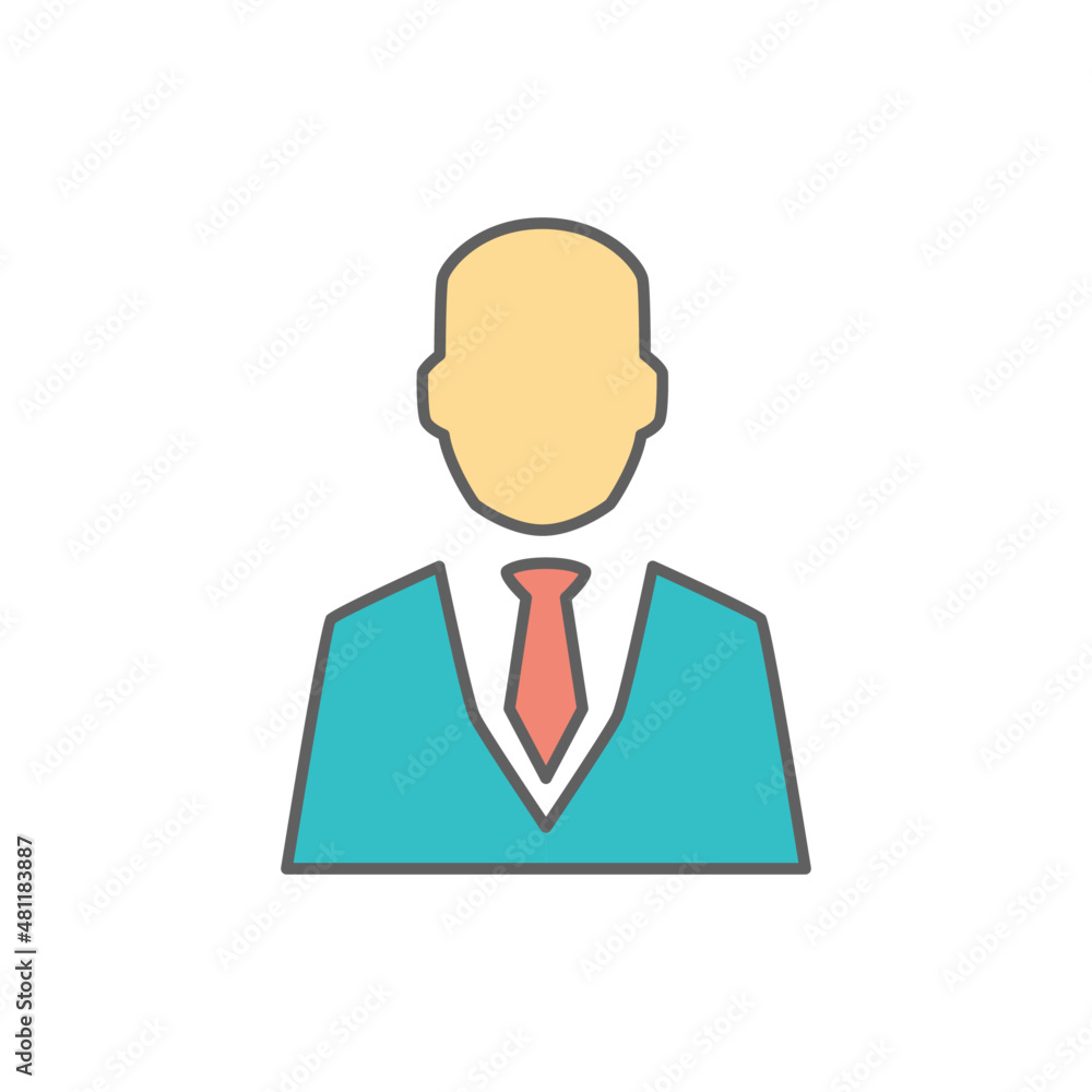 Businessman Icon in color icon, isolated on white background 