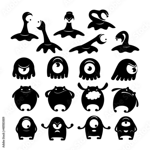 Set of funny monsters