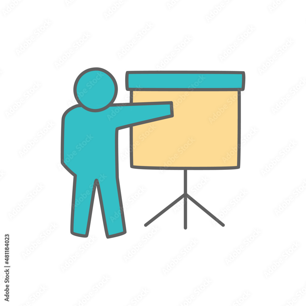 Presentation Icon in color icon, isolated on white background 