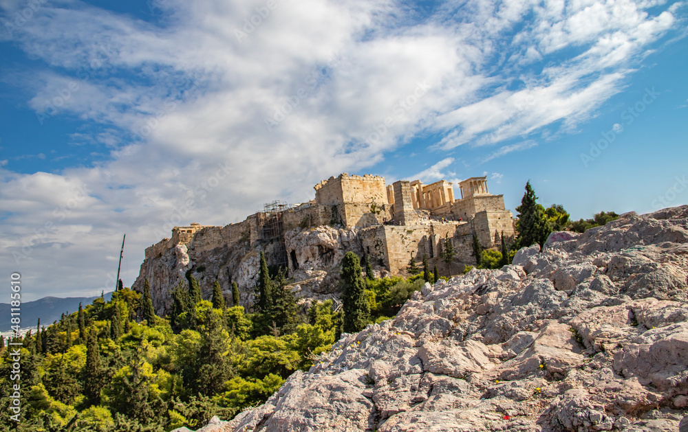 View of the athens parthenon
