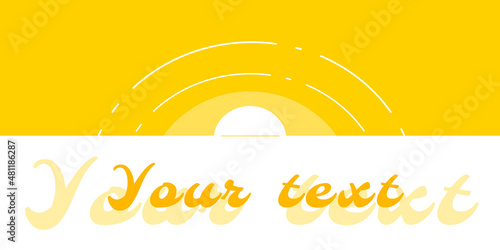abstract minimalism orange background sunrise with text (font Molle) Vector illustration