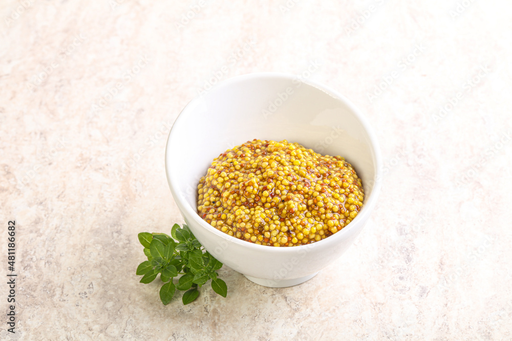 Grain mustard sauce in the bowl Grain mustard sauce in the bowl