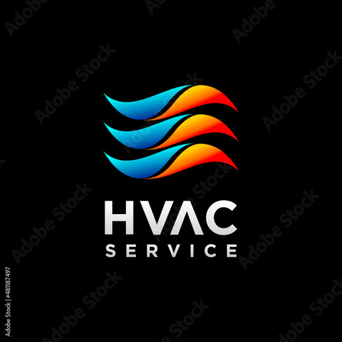 HVAC logo with wind concept photo