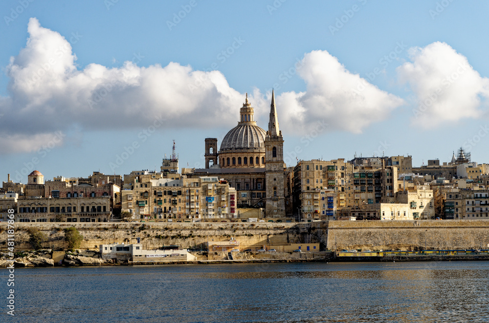 Fototapeta premium View of Marsamxett Harbour and Valletta