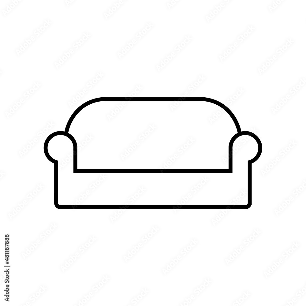 Sofa line icon, vector outline logo isolated on white background Sofa line icon, vector outline logo isolated on white background