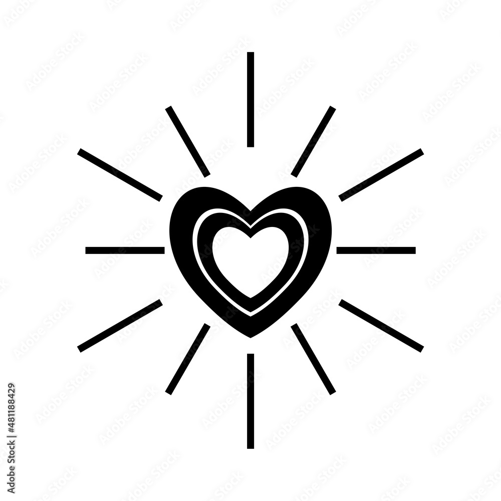 Love heart icon sign isolated on white background Love heart icon sign isolated on white background