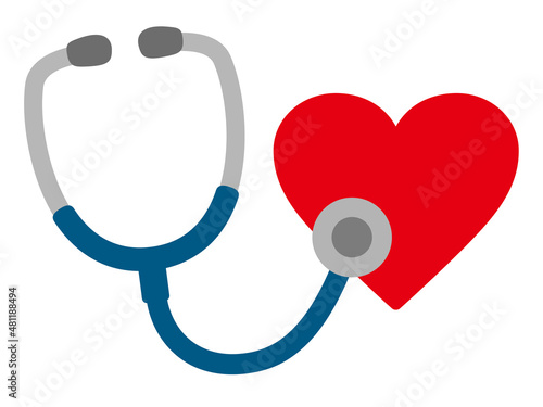 聴診器とハートのイラスト（Smartphone and heart）
