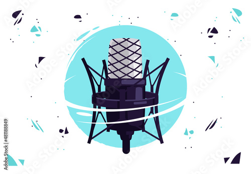 Vector illustration of a professional studio microphone