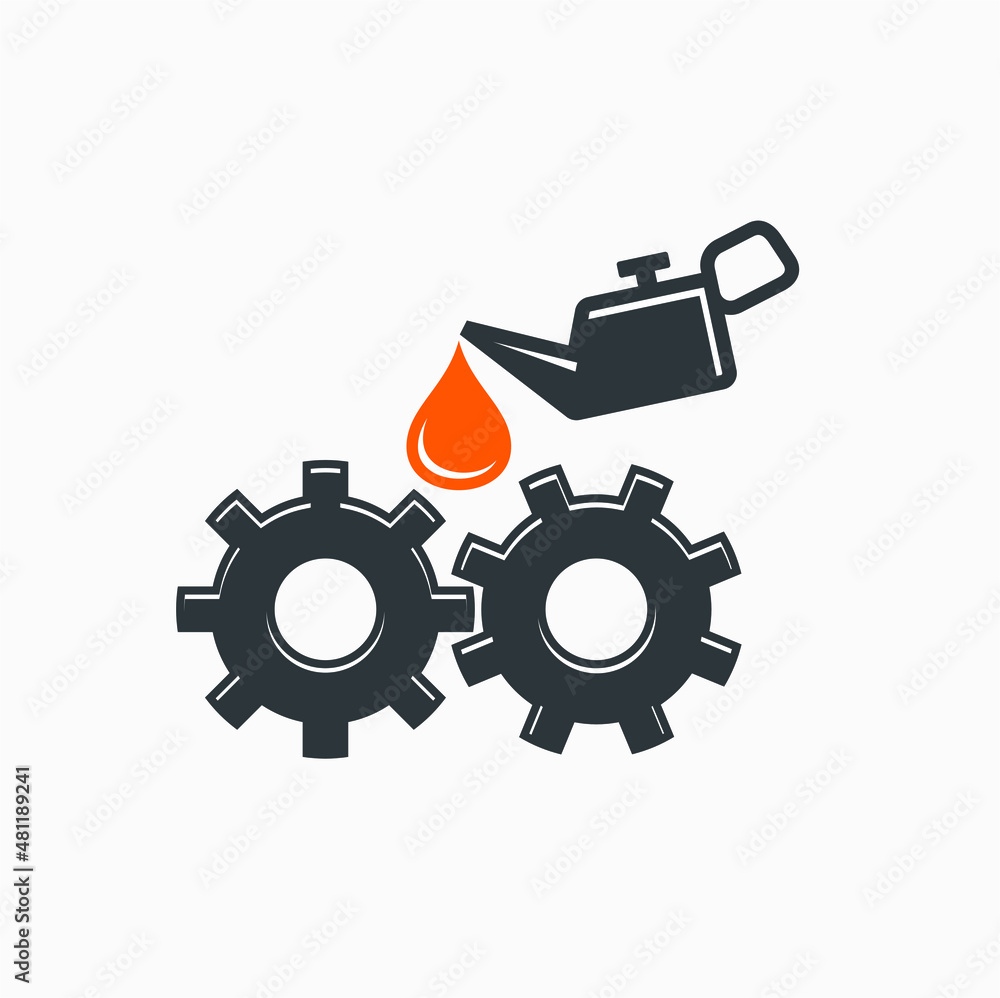 illustration of oil and gear, lubricant oil engine, vector art. illustration of oil and gear, lubricant oil engine, vector art.