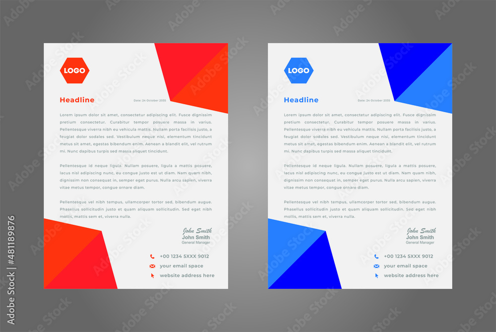 Letterhead design template. Elegant and clean modern business letterhead template design. 
