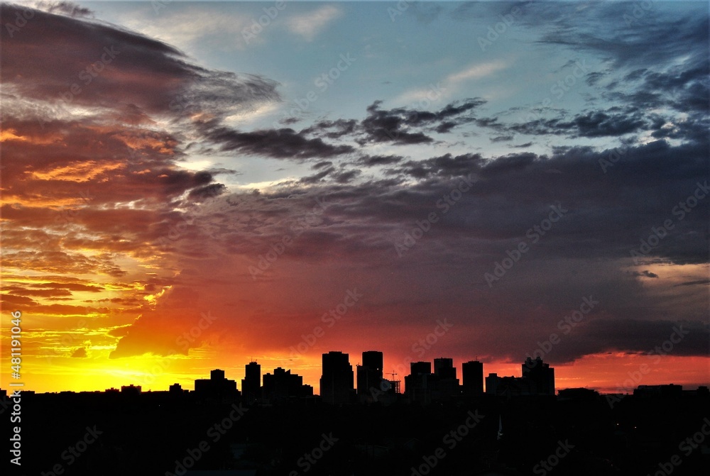 Edmonton Alberta City Skyline Sunset