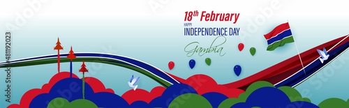 happy Gambia independence day vector illustration