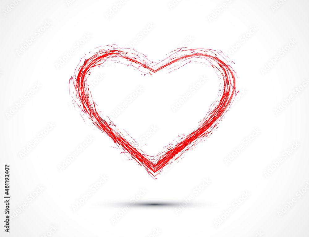Brush drawing of a heart with veins for Valentine's Day greeting card, banner or celebration invitation. Brush drawing of a heart with veins for Valentine's Day greeting card, banner or celebration invitation.