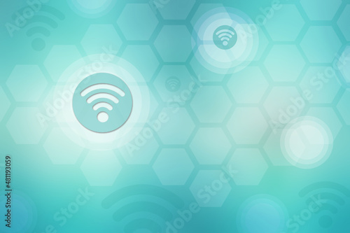 2d illustration wifi wi-fi futuristic technology background concept
