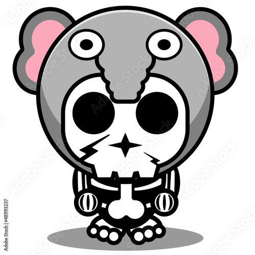 vector cartoon character mascot costume human animal skull cute elephant