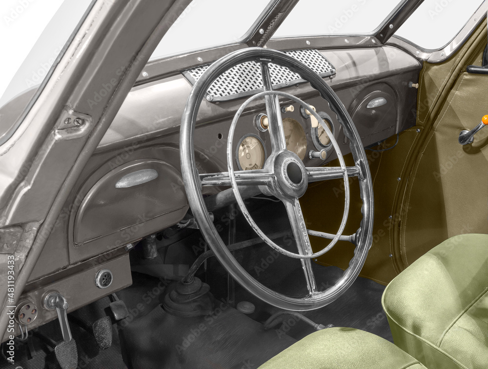 Fototapeta premium Historic vehicle interior