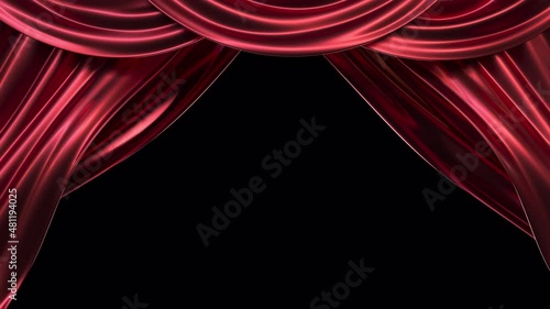 red curtain with spotlight loopable with alpha 4K high quality (ID: 481194025)