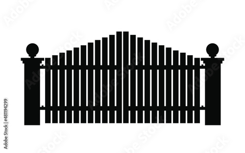 iron main gate. House gate vector.
