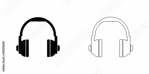 Headphones, earmuffs vector icon. Flat sign for mobile concept and web design. Hearing protection glyph icon.