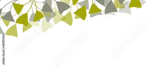 Floral web banner with drawn color exotic leaves. Nature concept design. Modern floral compositions with summer branches. Vector illustration on the theme of ecology, natura, environment